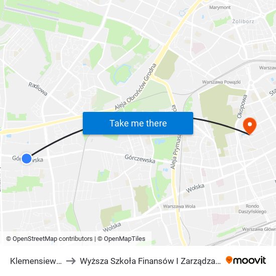 Klemensiewicza 01 to Wyższa Szkoła Finansów I Zarządzania W Warszawie map