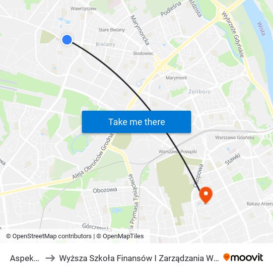 Aspekt 01 to Wyższa Szkoła Finansów I Zarządzania W Warszawie map