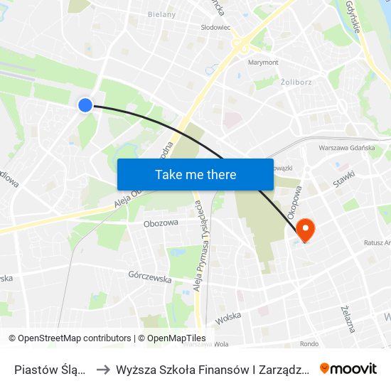 Piastów Śląskich 01 to Wyższa Szkoła Finansów I Zarządzania W Warszawie map