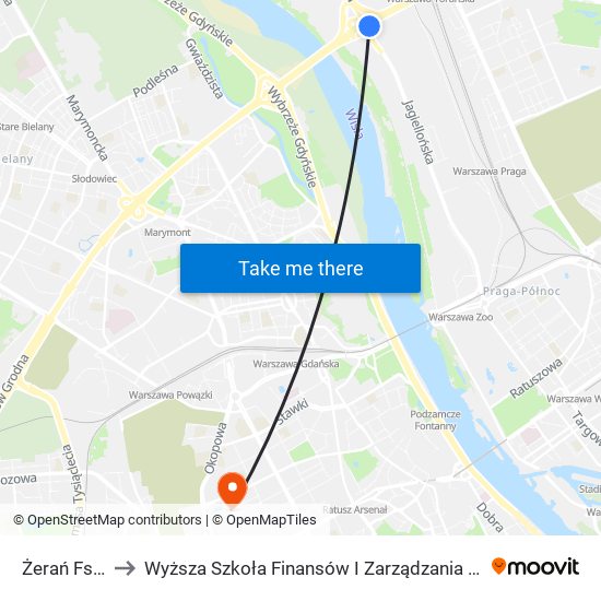 Żerań Fso to Wyższa Szkoła Finansów I Zarządzania W Warszawie map