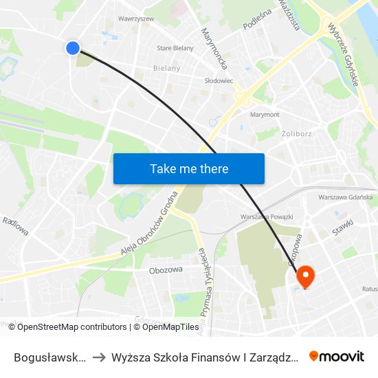 Bogusławskiego 06 to Wyższa Szkoła Finansów I Zarządzania W Warszawie map