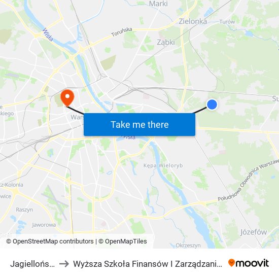 Jagiellońska 01 to Wyższa Szkoła Finansów I Zarządzania W Warszawie map