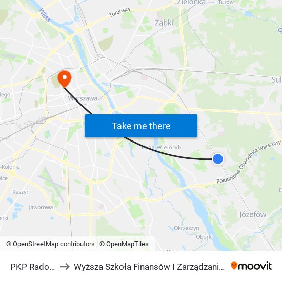 PKP Radość 08 to Wyższa Szkoła Finansów I Zarządzania W Warszawie map