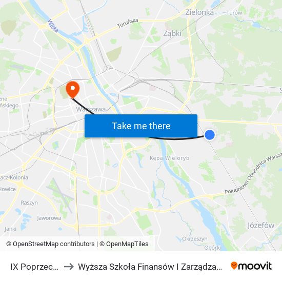 IX Poprzeczna 02 to Wyższa Szkoła Finansów I Zarządzania W Warszawie map