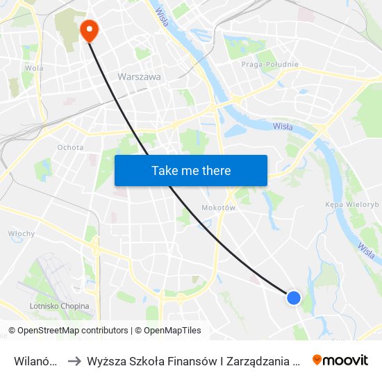 Wilanów 02 to Wyższa Szkoła Finansów I Zarządzania W Warszawie map