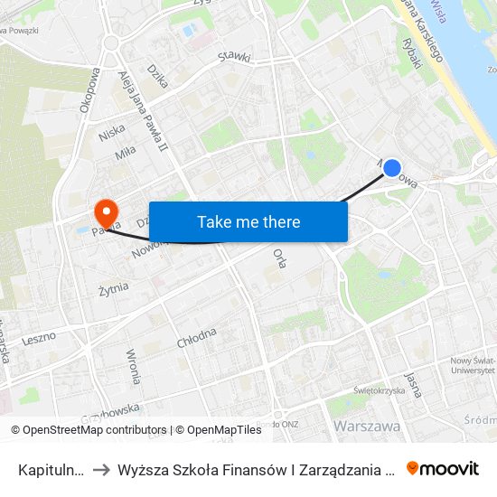 Kapitulna 02 to Wyższa Szkoła Finansów I Zarządzania W Warszawie map