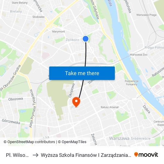 Pl. Wilsona 08 to Wyższa Szkoła Finansów I Zarządzania W Warszawie map