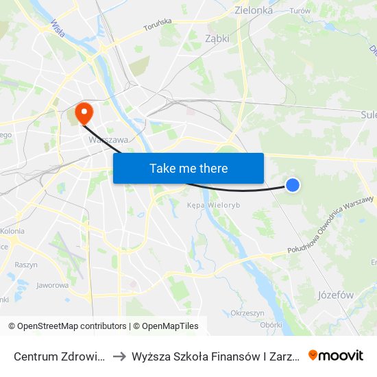 Centrum Zdrowia Dziecka 01 to Wyższa Szkoła Finansów I Zarządzania W Warszawie map