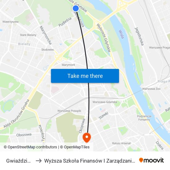 Gwiaździsta 05 to Wyższa Szkoła Finansów I Zarządzania W Warszawie map