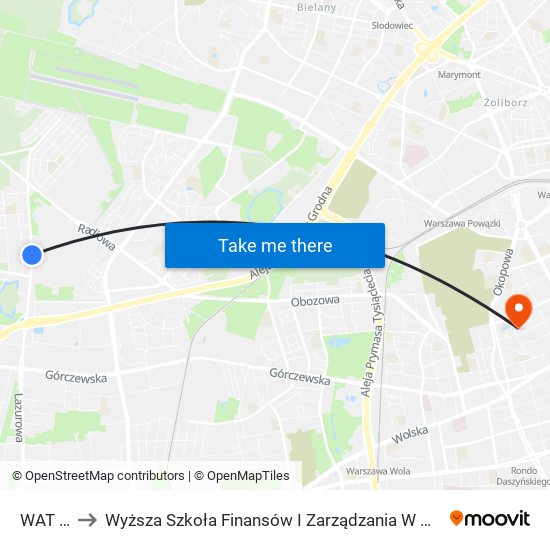 WAT 01 to Wyższa Szkoła Finansów I Zarządzania W Warszawie map