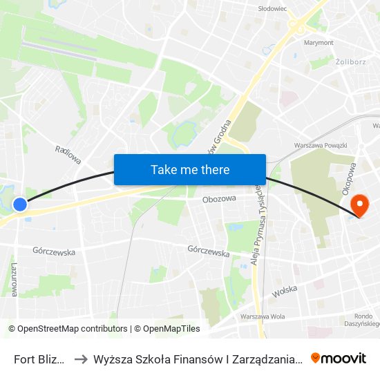 Fort Blizne 01 to Wyższa Szkoła Finansów I Zarządzania W Warszawie map