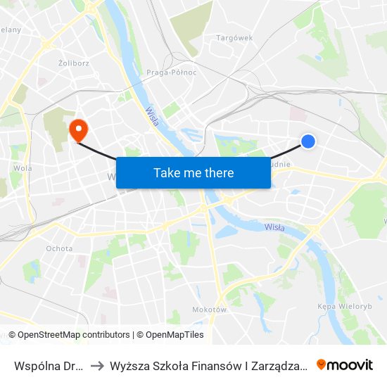 Wspólna Droga to Wyższa Szkoła Finansów I Zarządzania W Warszawie map