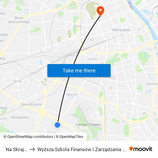 Na Skraju to Wyższa Szkoła Finansów I Zarządzania W Warszawie map