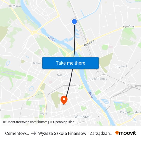 Cementownia 02 to Wyższa Szkoła Finansów I Zarządzania W Warszawie map