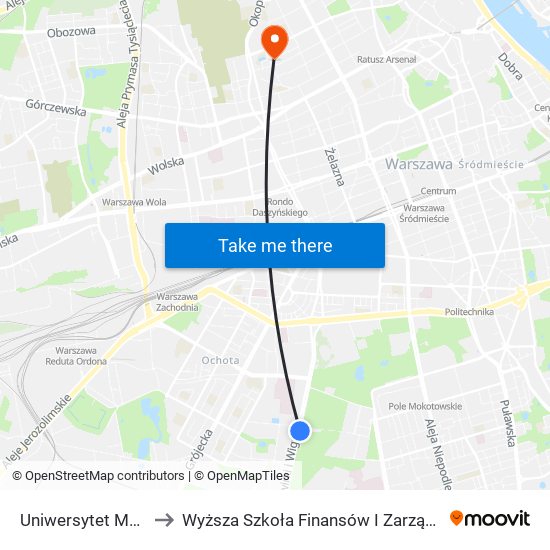 Uniwersytet Medyczny 02 to Wyższa Szkoła Finansów I Zarządzania W Warszawie map