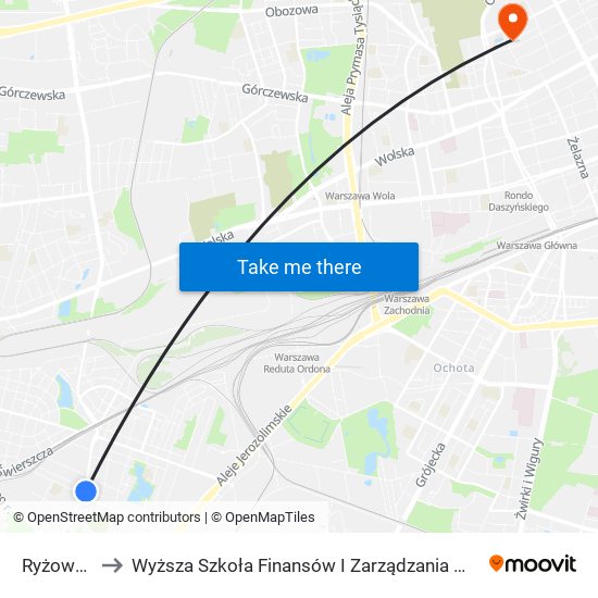 Ryżowa 02 to Wyższa Szkoła Finansów I Zarządzania W Warszawie map