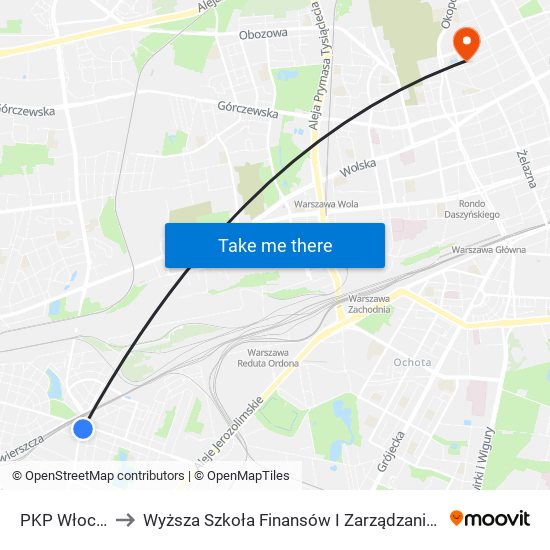 PKP Włochy 02 to Wyższa Szkoła Finansów I Zarządzania W Warszawie map