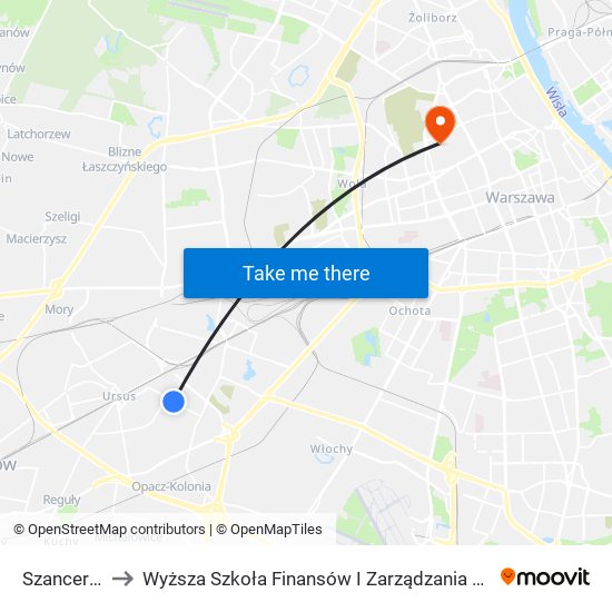 Szancera 01 to Wyższa Szkoła Finansów I Zarządzania W Warszawie map