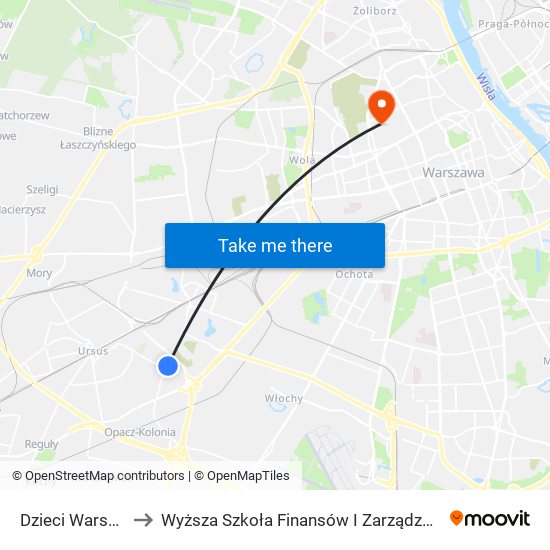 Dzieci Warszawy 01 to Wyższa Szkoła Finansów I Zarządzania W Warszawie map