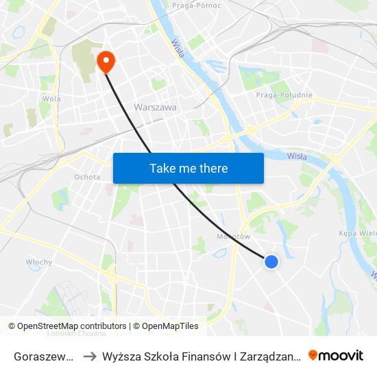 Goraszewska 02 to Wyższa Szkoła Finansów I Zarządzania W Warszawie map