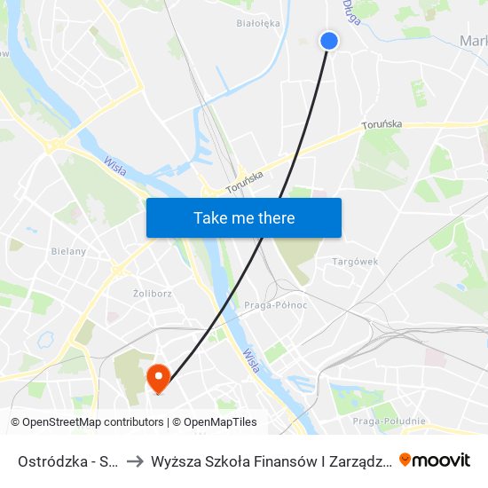 Ostródzka-Szkoła to Wyższa Szkoła Finansów I Zarządzania W Warszawie map