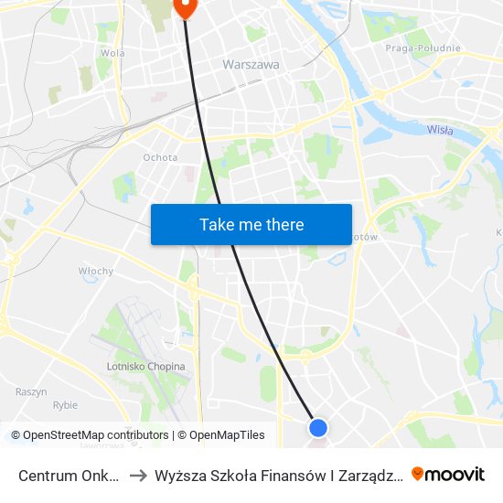 Centrum Onkologii 04 to Wyższa Szkoła Finansów I Zarządzania W Warszawie map