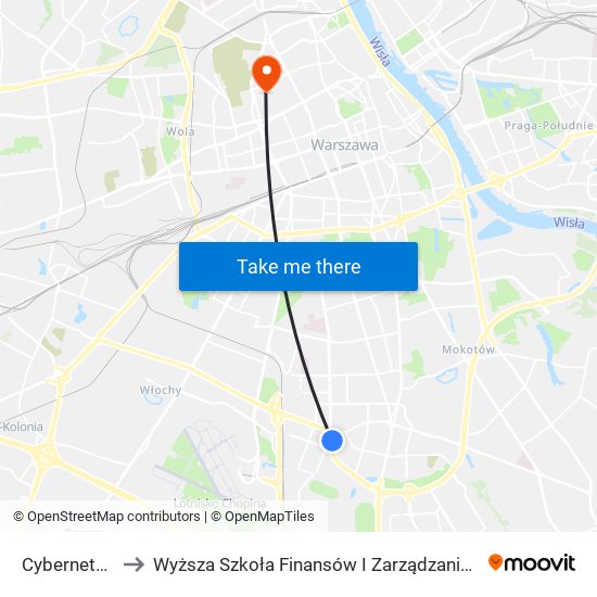 Cybernetyki to Wyższa Szkoła Finansów I Zarządzania W Warszawie map