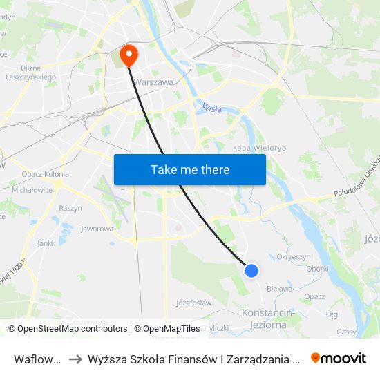 Waflowa 04 to Wyższa Szkoła Finansów I Zarządzania W Warszawie map