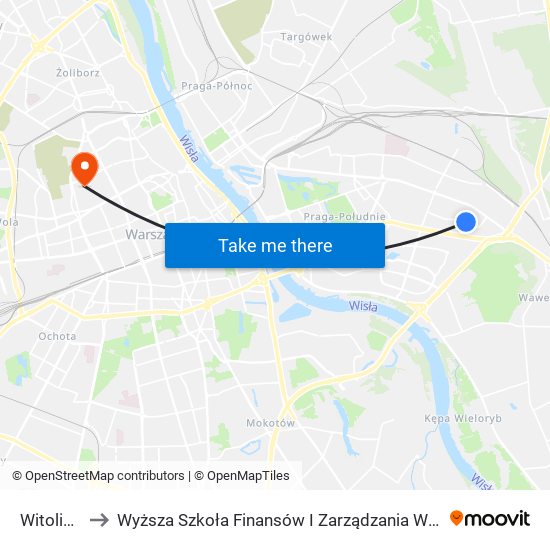 Witolin 01 to Wyższa Szkoła Finansów I Zarządzania W Warszawie map