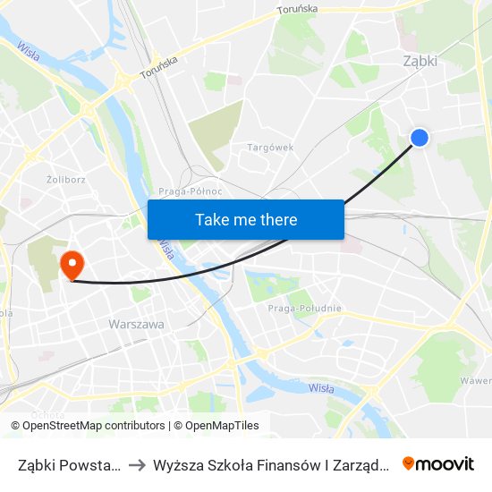 Ząbki Powstańców to Wyższa Szkoła Finansów I Zarządzania W Warszawie map