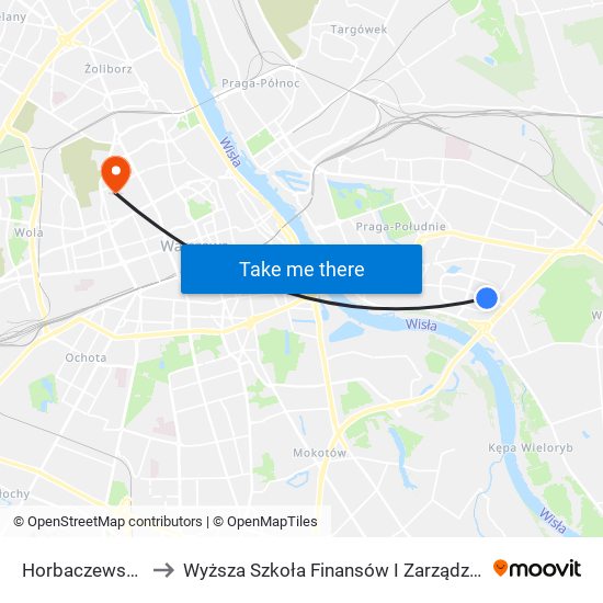 Horbaczewskiego to Wyższa Szkoła Finansów I Zarządzania W Warszawie map