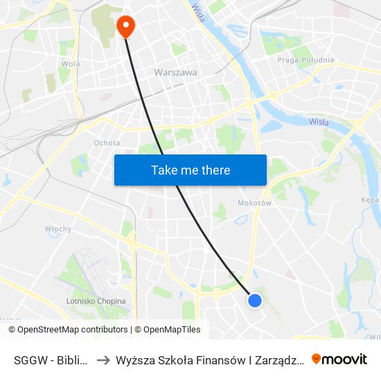 SGGW - Biblioteka 01 to Wyższa Szkoła Finansów I Zarządzania W Warszawie map