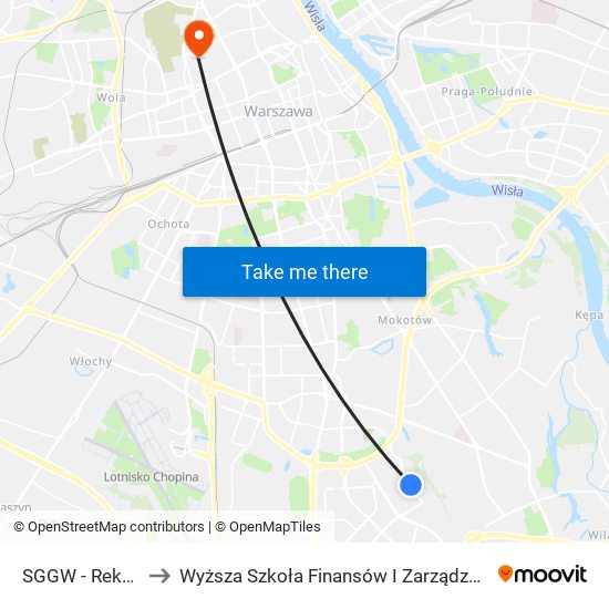 Sggw-Rektorat to Wyższa Szkoła Finansów I Zarządzania W Warszawie map