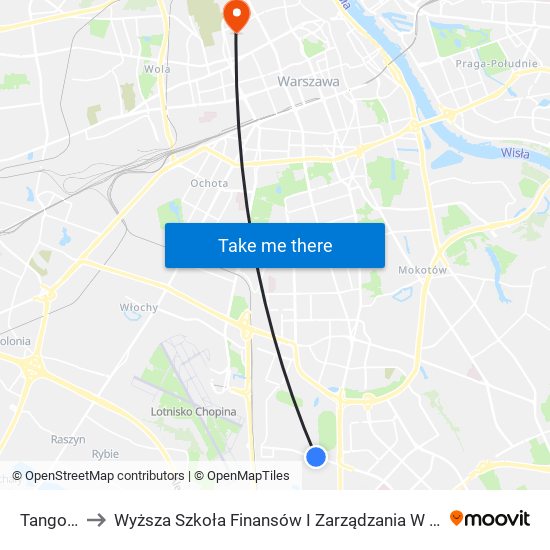 Tango 02 to Wyższa Szkoła Finansów I Zarządzania W Warszawie map