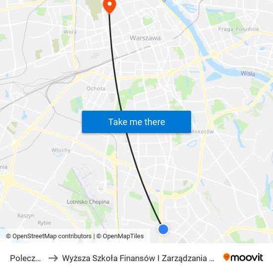 Poleczki 03 to Wyższa Szkoła Finansów I Zarządzania W Warszawie map