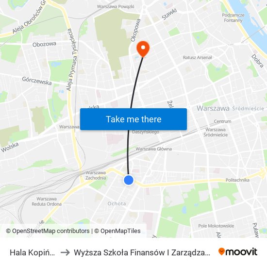 Hala Kopińska 04 to Wyższa Szkoła Finansów I Zarządzania W Warszawie map