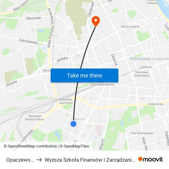 Opaczewska 04 to Wyższa Szkoła Finansów I Zarządzania W Warszawie map