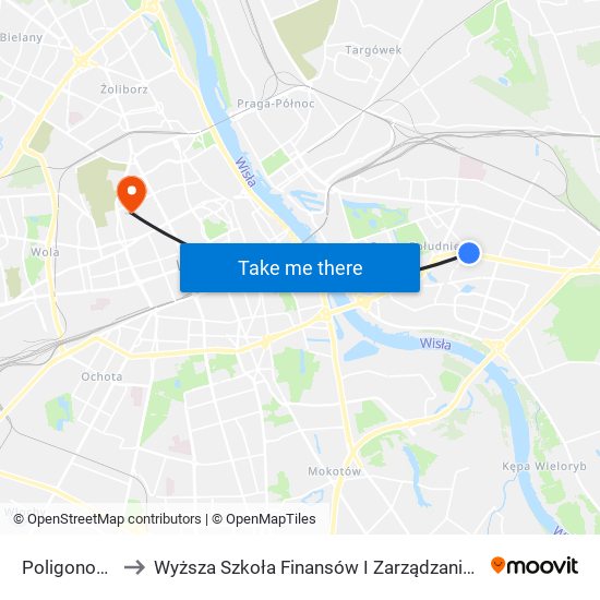 Poligonowa 02 to Wyższa Szkoła Finansów I Zarządzania W Warszawie map