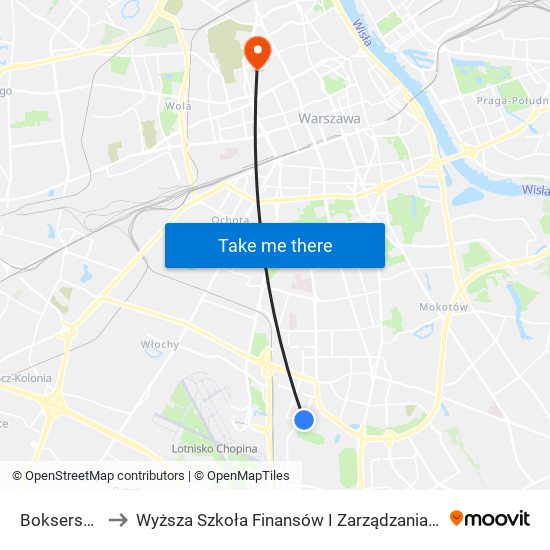 Bokserska 02 to Wyższa Szkoła Finansów I Zarządzania W Warszawie map