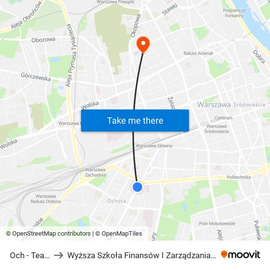 Och - Teatr 02 to Wyższa Szkoła Finansów I Zarządzania W Warszawie map