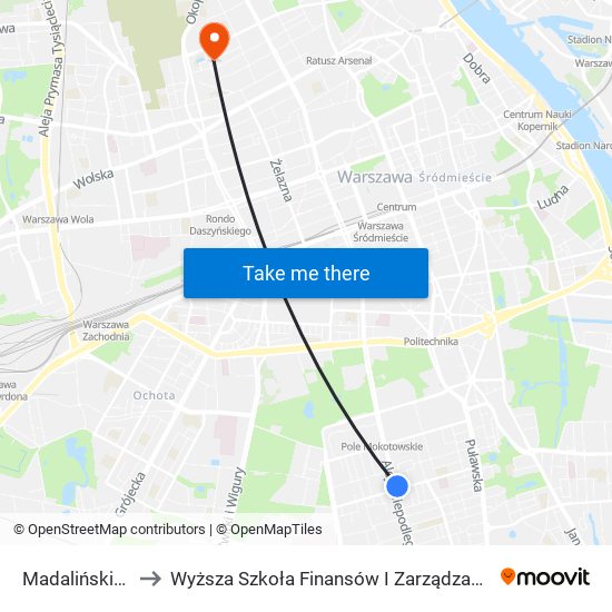 Madalińskiego 02 to Wyższa Szkoła Finansów I Zarządzania W Warszawie map