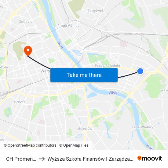 CH Promenada 02 to Wyższa Szkoła Finansów I Zarządzania W Warszawie map