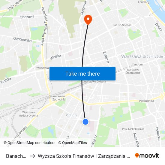 Banacha 01 to Wyższa Szkoła Finansów I Zarządzania W Warszawie map