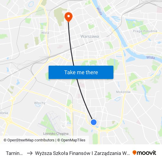 Tarniny 02 to Wyższa Szkoła Finansów I Zarządzania W Warszawie map