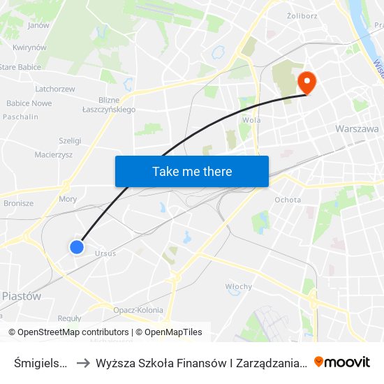 Śmigielska 02 to Wyższa Szkoła Finansów I Zarządzania W Warszawie map