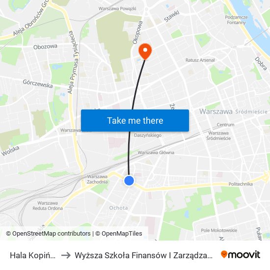 Hala Kopińska 02 to Wyższa Szkoła Finansów I Zarządzania W Warszawie map