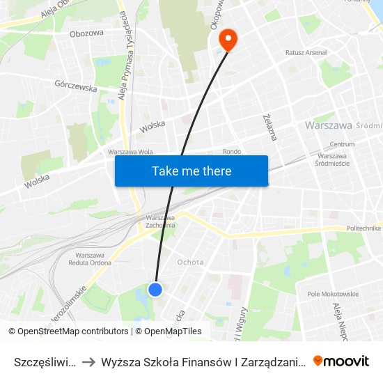 Szczęśliwice 01 to Wyższa Szkoła Finansów I Zarządzania W Warszawie map