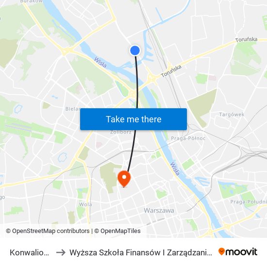 Konwaliowa 01 to Wyższa Szkoła Finansów I Zarządzania W Warszawie map