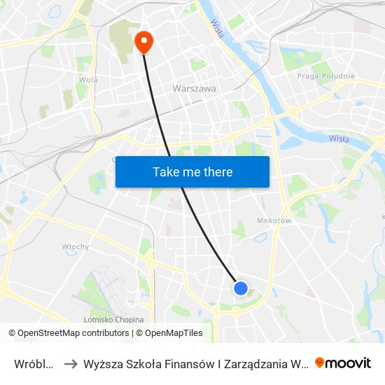 Wróbla 01 to Wyższa Szkoła Finansów I Zarządzania W Warszawie map