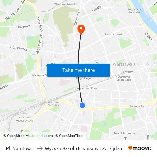 Pl. Narutowicza 16 to Wyższa Szkoła Finansów I Zarządzania W Warszawie map